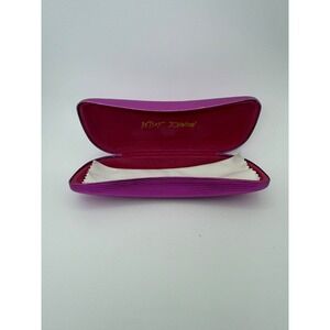 Betsey‎ Johnson Eye/Sunglass Case Metallic Pink Hard Shell with Cleaning Cloth